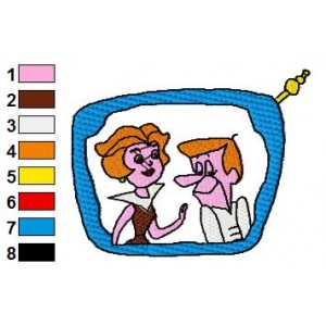 Jane and George Jetsons Embroidery Design